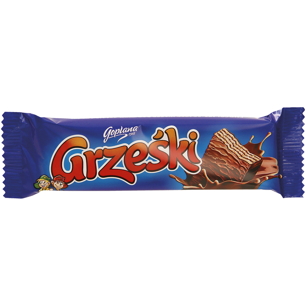 "Grzeski" Вафля с какао-кремом (48%) в шоколаде.