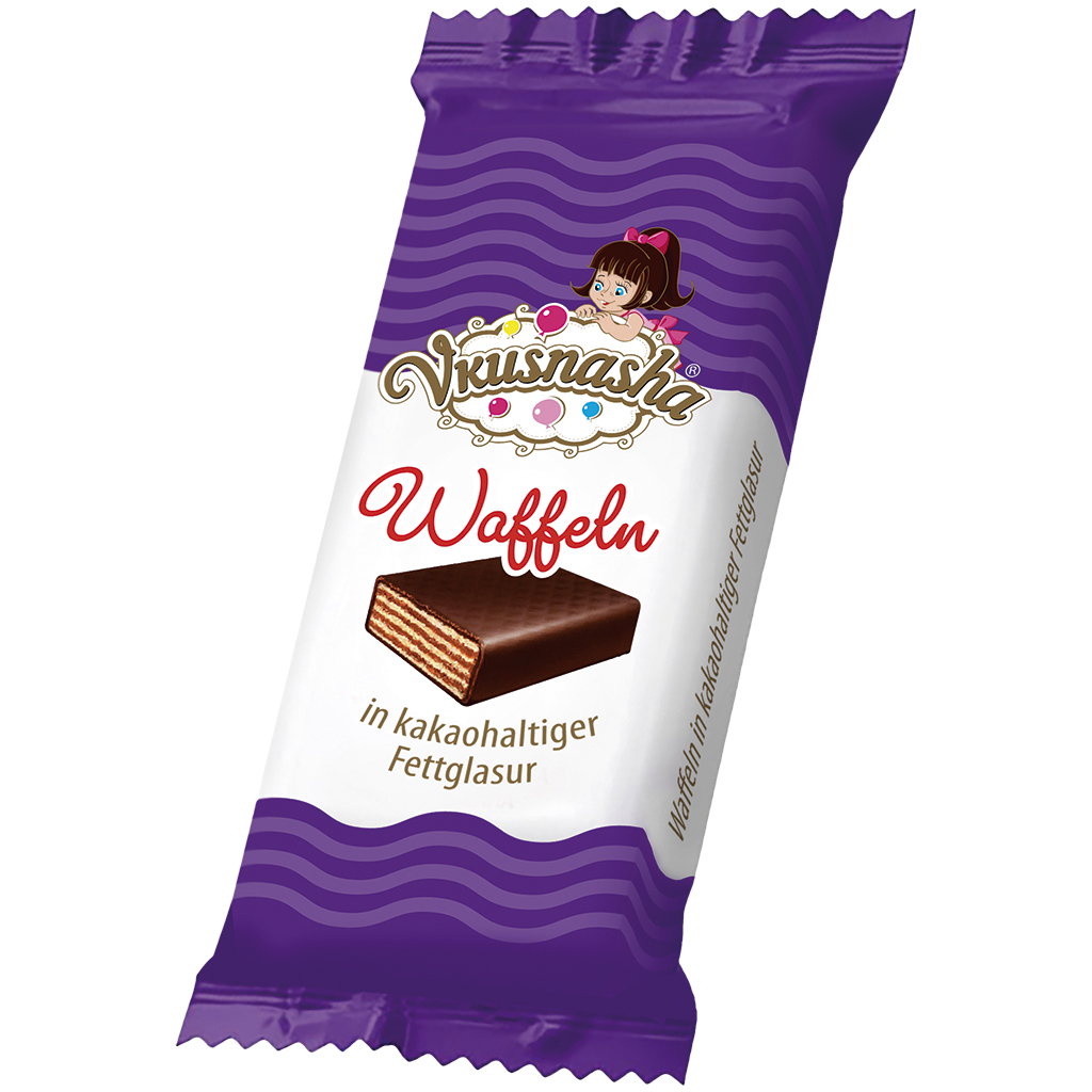 Wafels "Vkusnasha" in cacao-houdende vetglazuur
