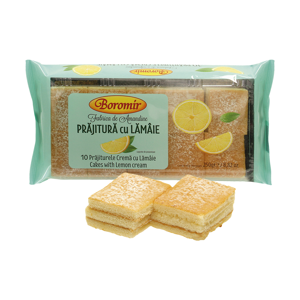 Tортики с 30% кремом со вкусом лимона, посыпанные сахарной п