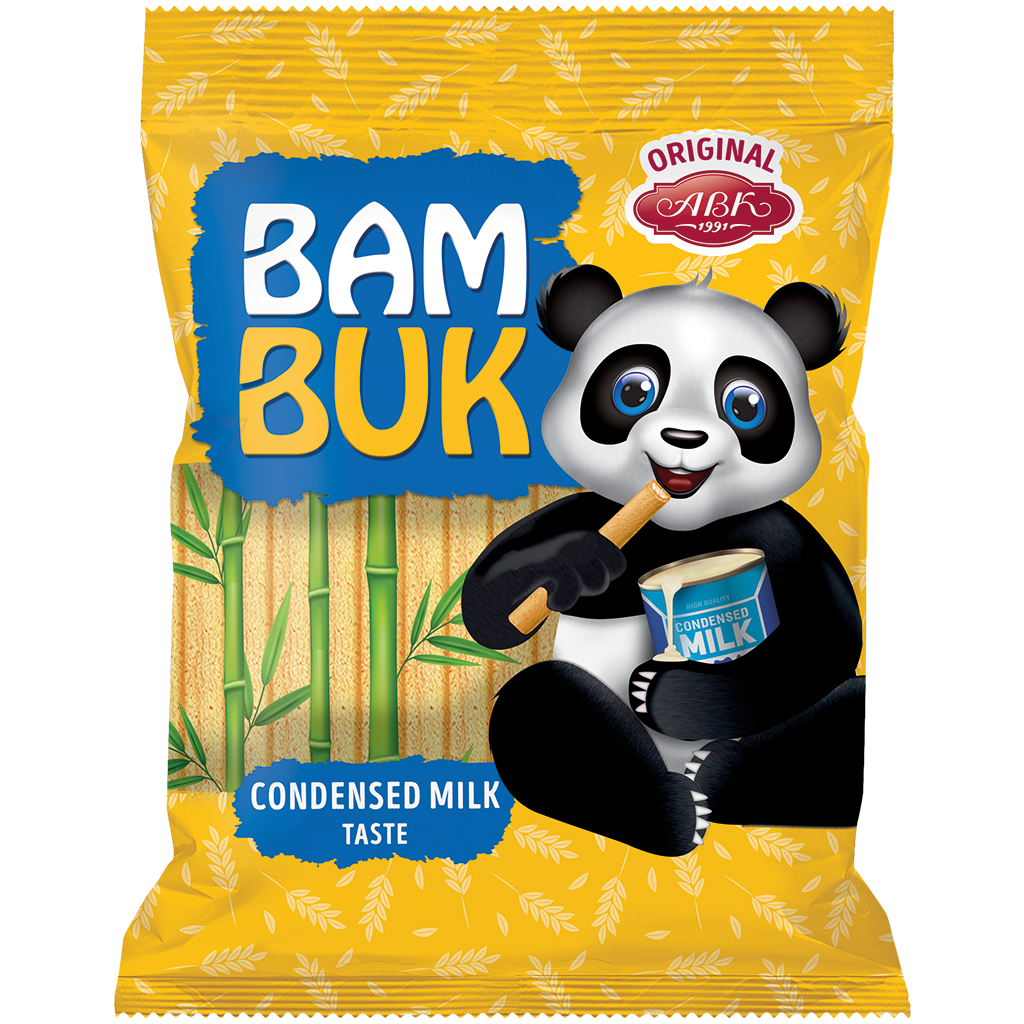 "BAM-BUK"  мультизлаковые трубочки с начинкой со вкусом сгущенного молока - сливочная начинка 60%
