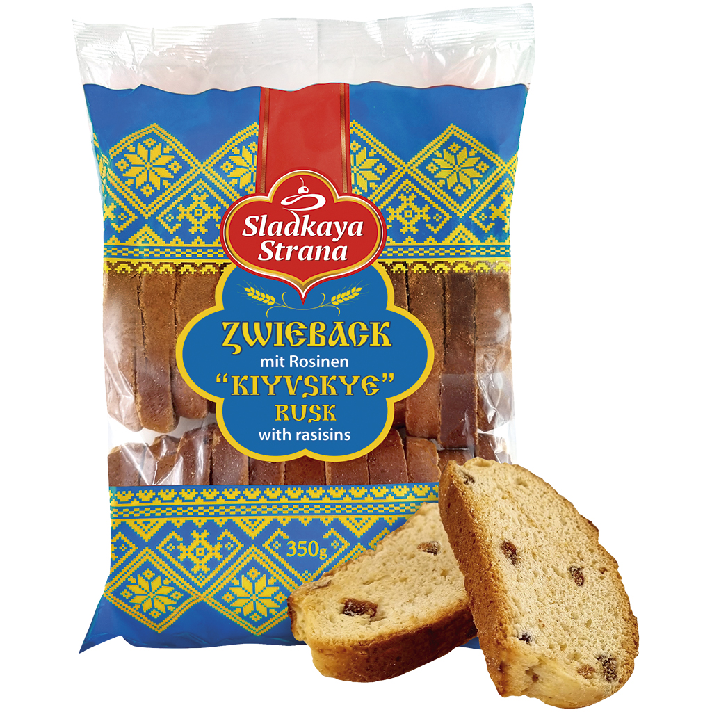 Geroosterd brood met rozijnen "Kiyvskye"