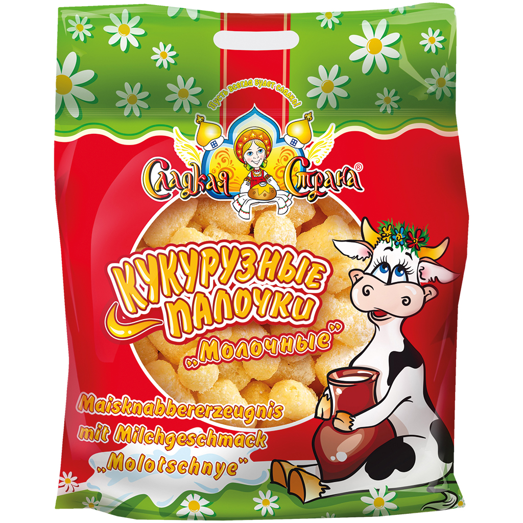 Maïs snackproduct met melk smaak "Molotschnije"