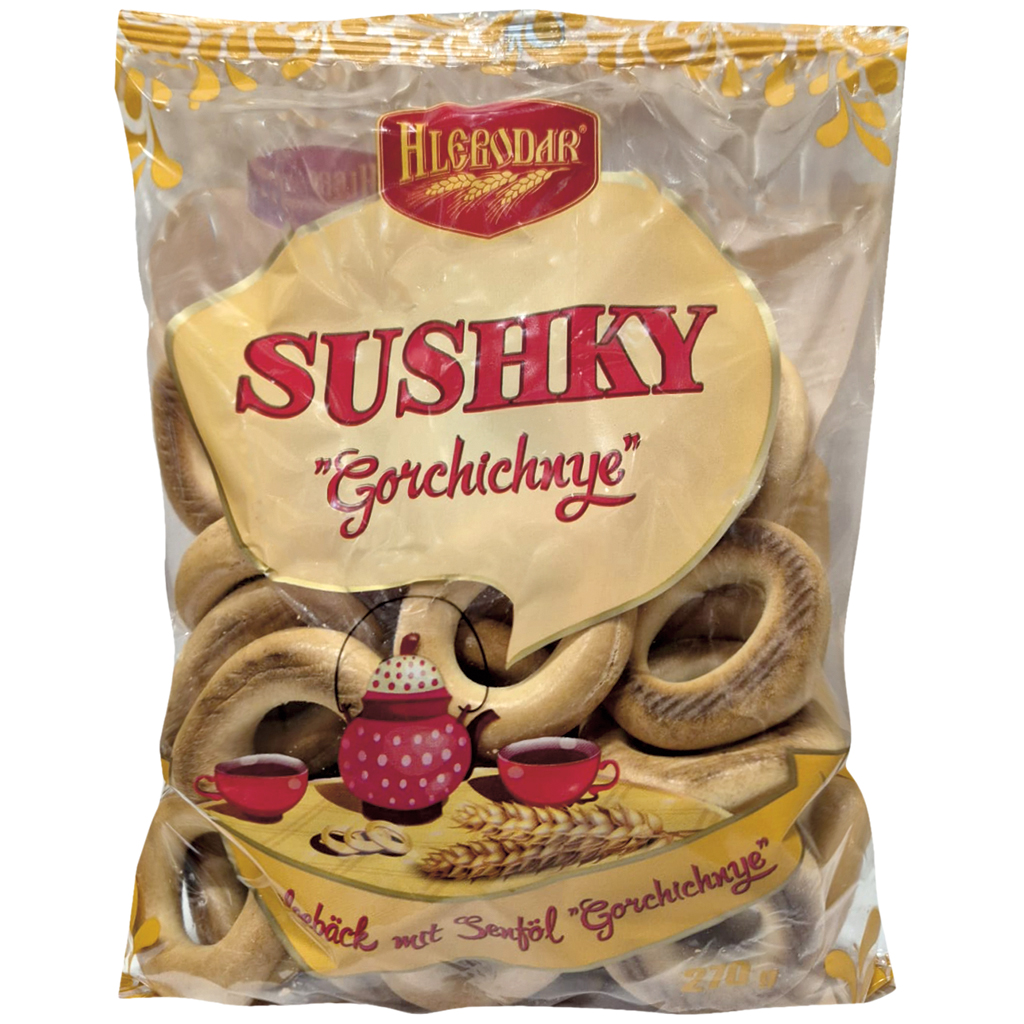 Krullende gebakjes met mosterdolie "Gorchichnye" aan touwtje