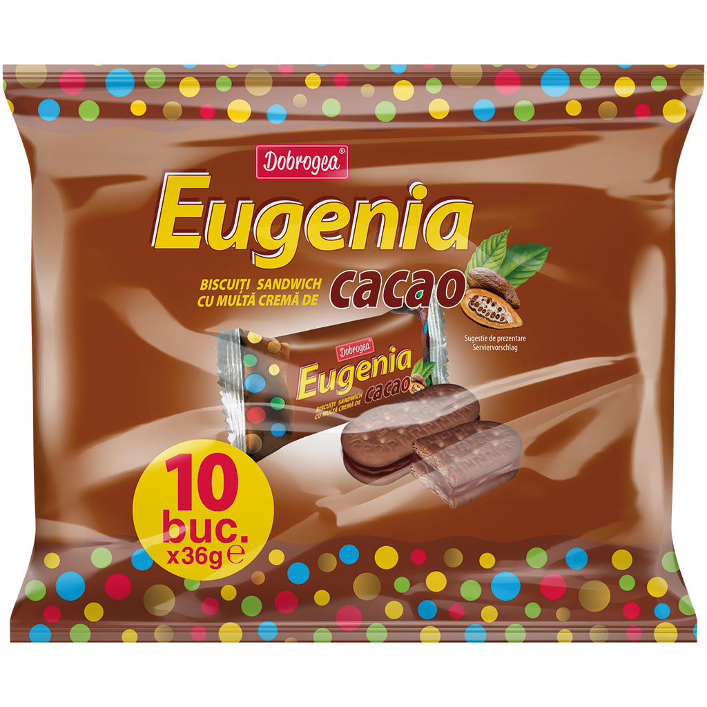 Doppelkeksen "Eugenia" Familie met cacaocrème 10 x 36 g