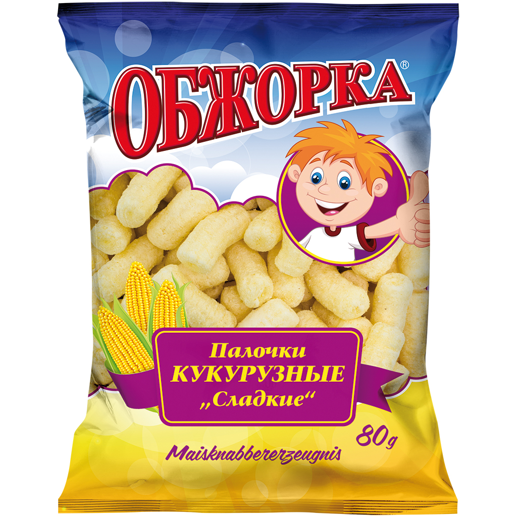Палочки кукурузные сладкие "Обжорка"