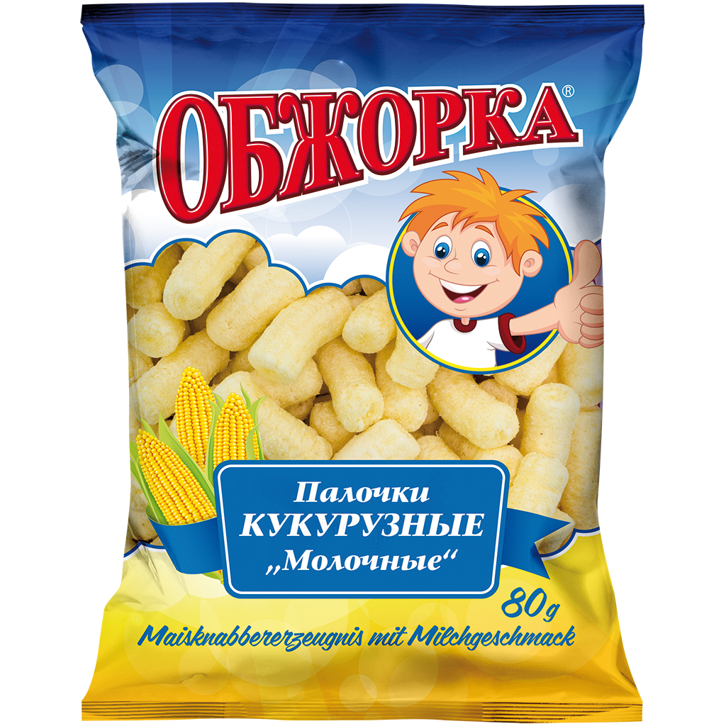 Палочки кукурузные сладкие "Обжорка" молочные