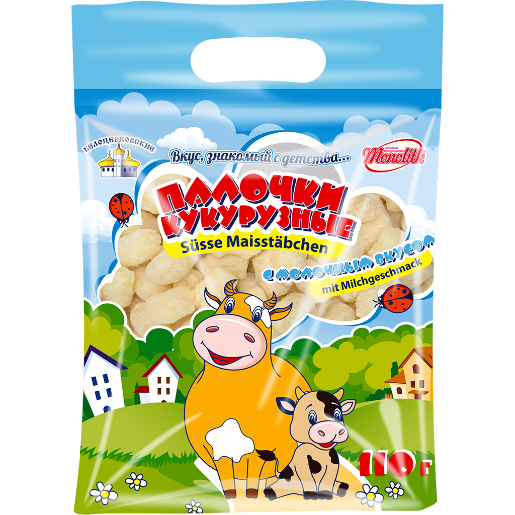 Maïs snacks "Zoete Maïssticks" met melksmaak