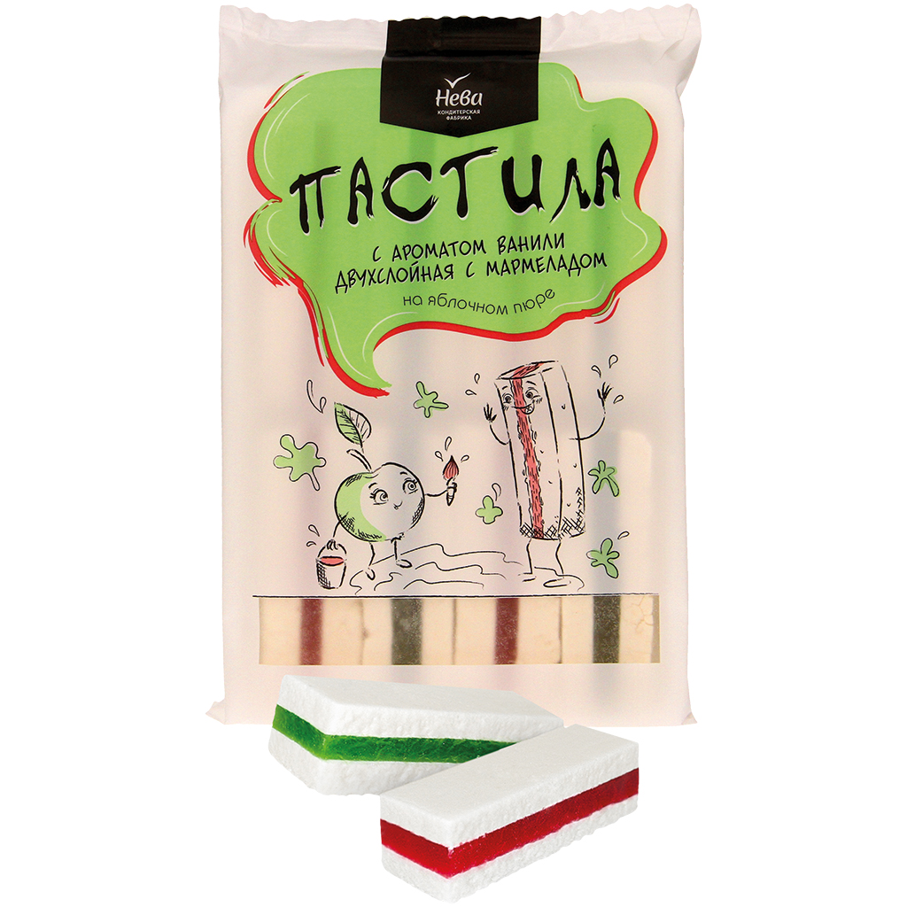 Пастила с ванильным вкусом и с прослойкой желее 2 видов: со