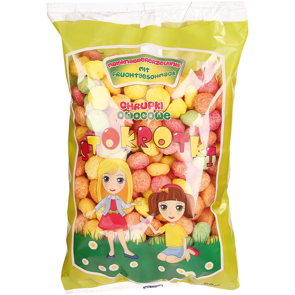 Maïsnibbelproduct met fruitsmaak "STOKROTKI"