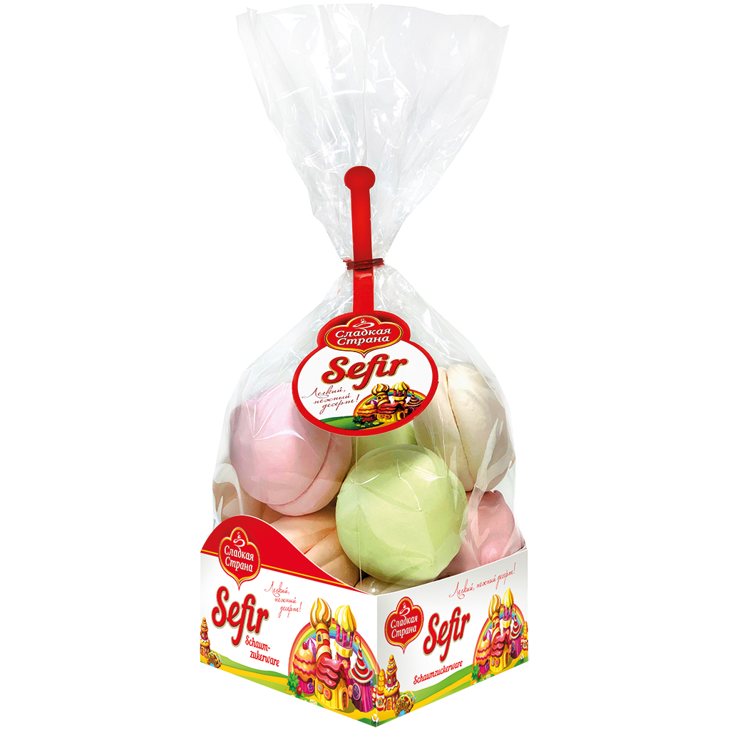 Зефир "Десерт" со вкусом апельсина, зеленого яблока, пломбир