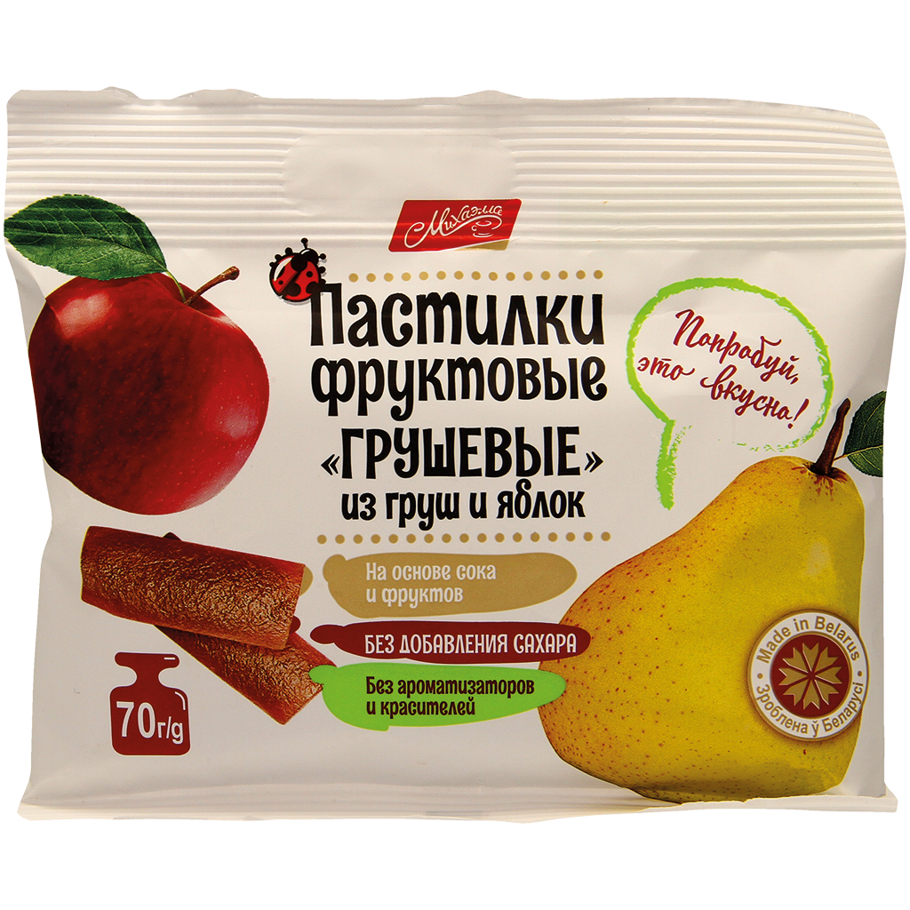 Пастилки фруктовые "Грушевые" из груш и яблок
