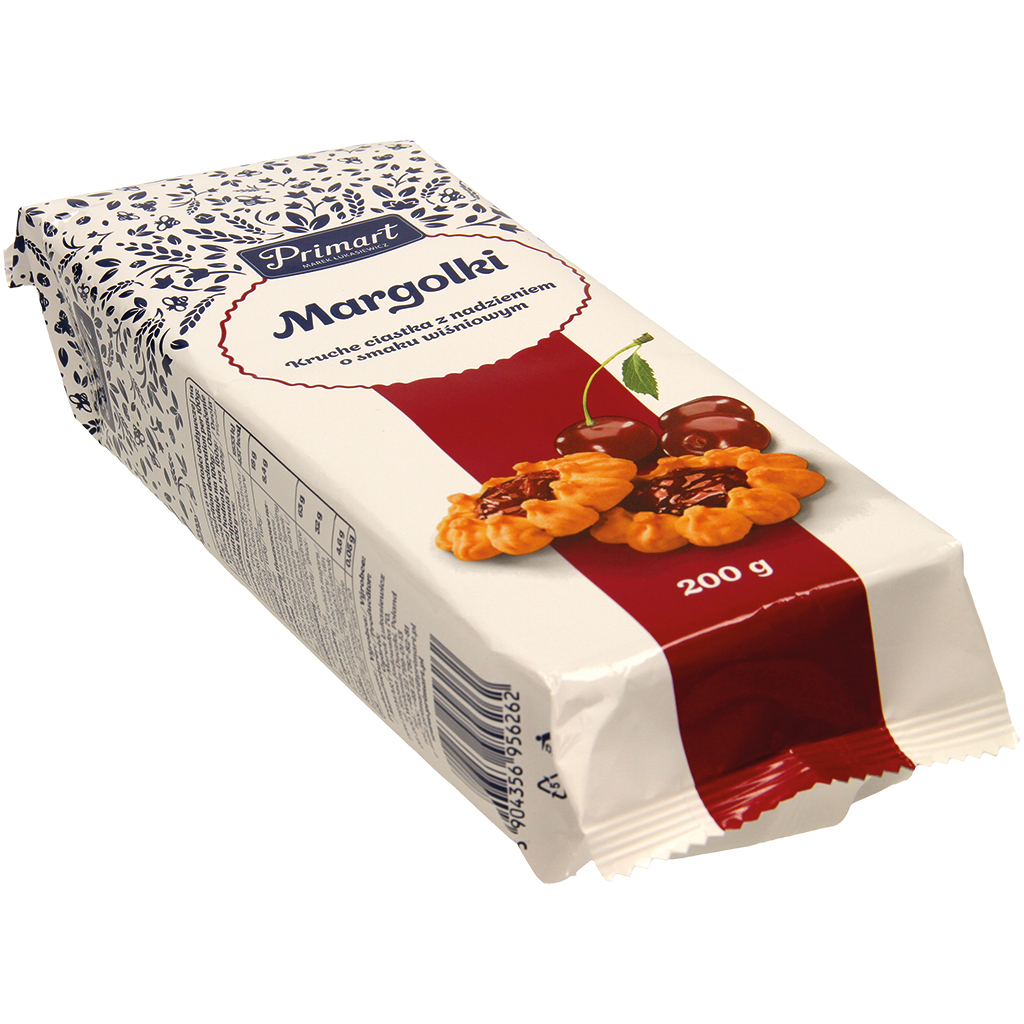 Zandkoekjes met vruchtenbereiding met kersensmaak