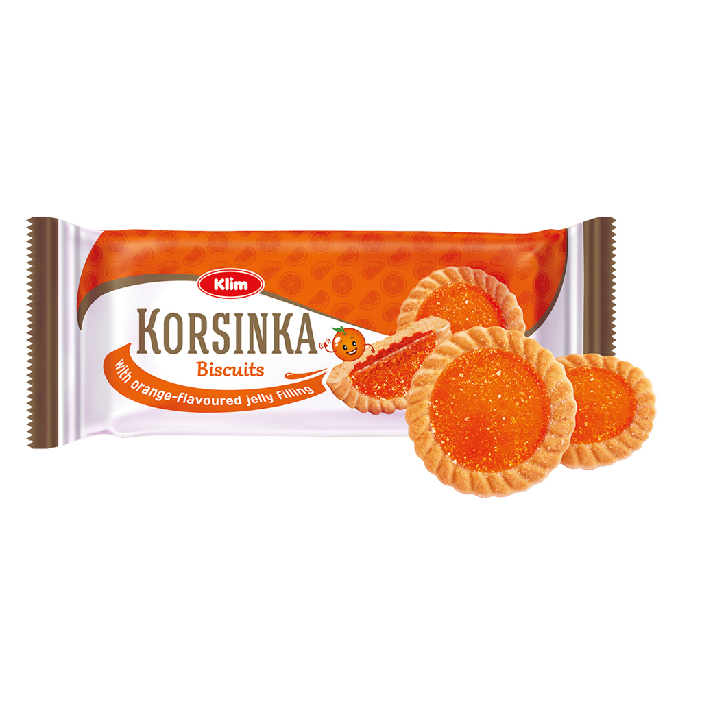 Koekjes "Korsinka" met gelei-vulling met sinaasappsmaak