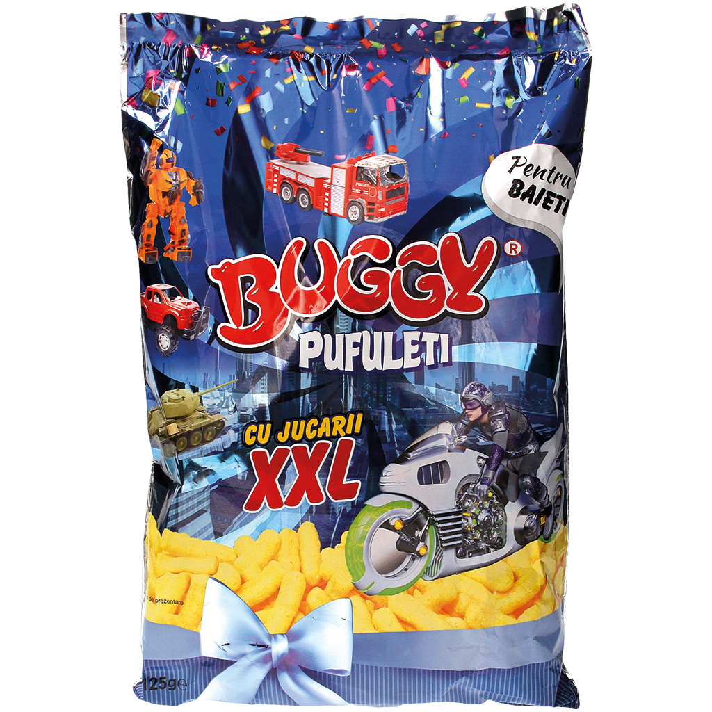 Maïs-knabbelproduct gezouten met speelgoed