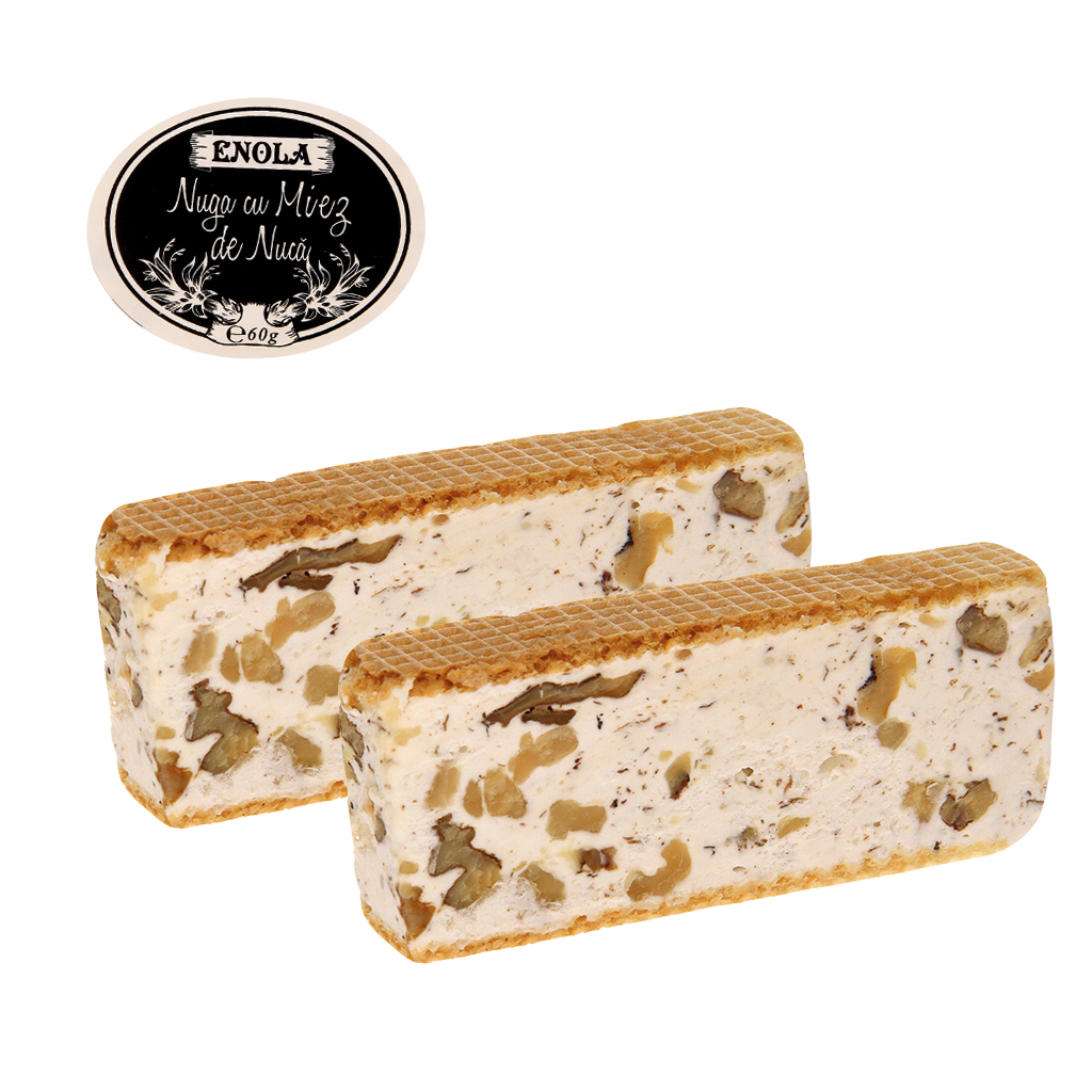 Witte nougat met walnoten en wafels