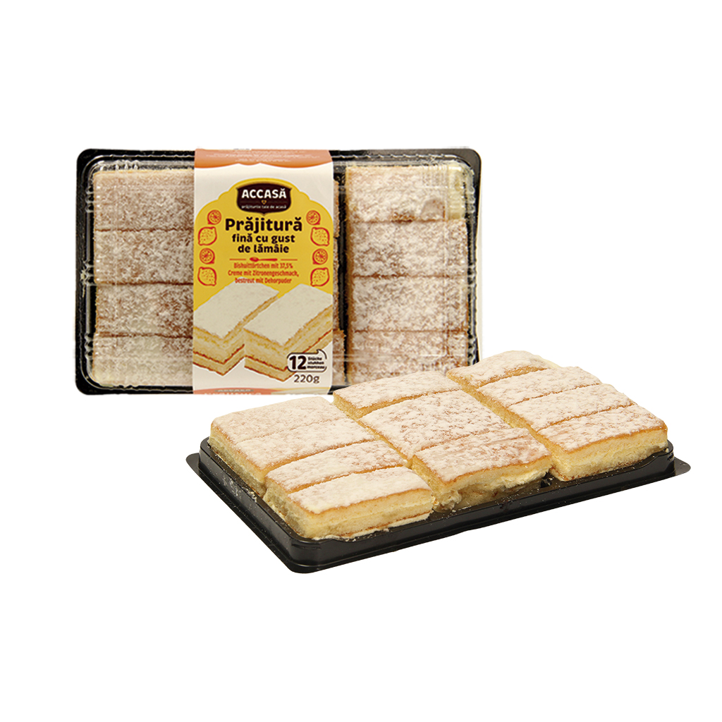 Biscuitgebakjes met 37,5% room met citroensmaak