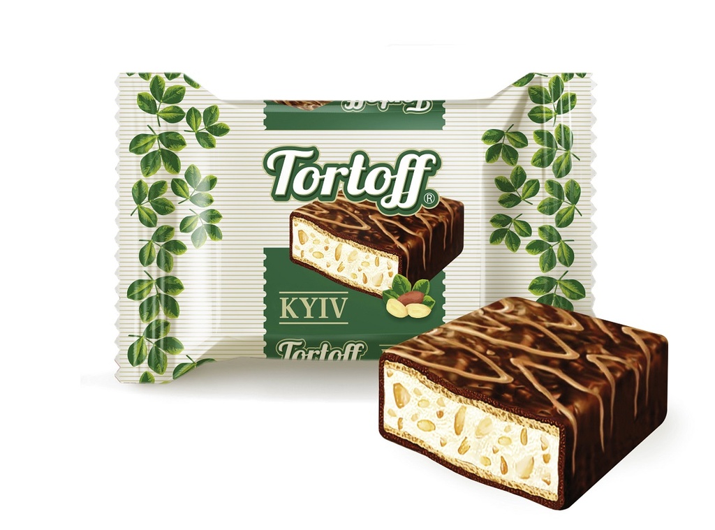 "Tortoff Kyiv" Wafelreep met pindakaasvulling (64%) in cacaohoudende vetglazuur