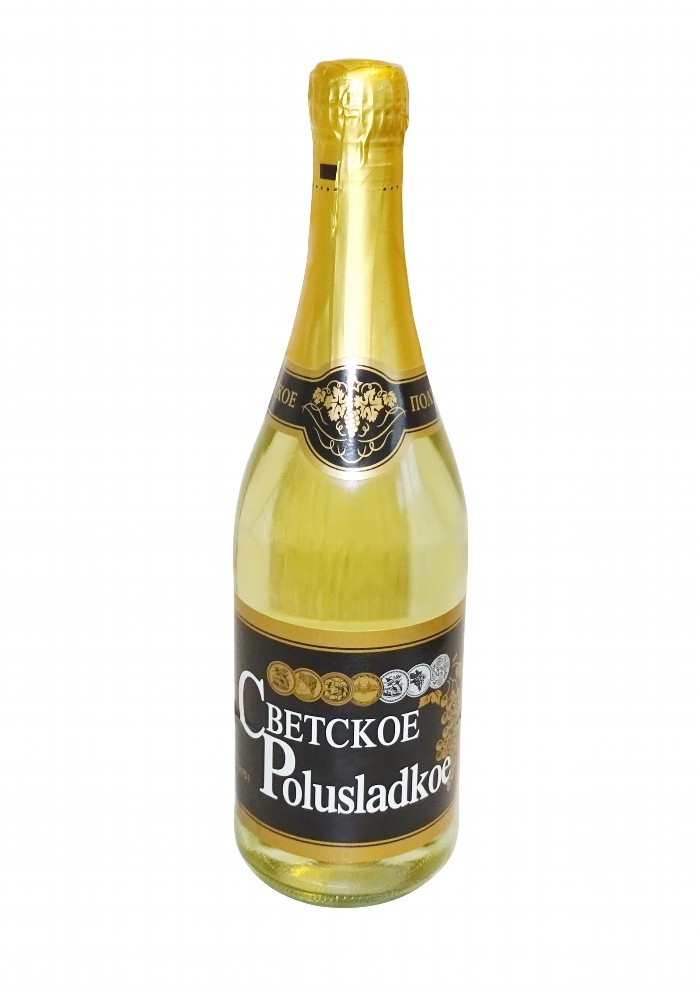 Игристое вино, светлое "Светское полусладкое" 10% алк.