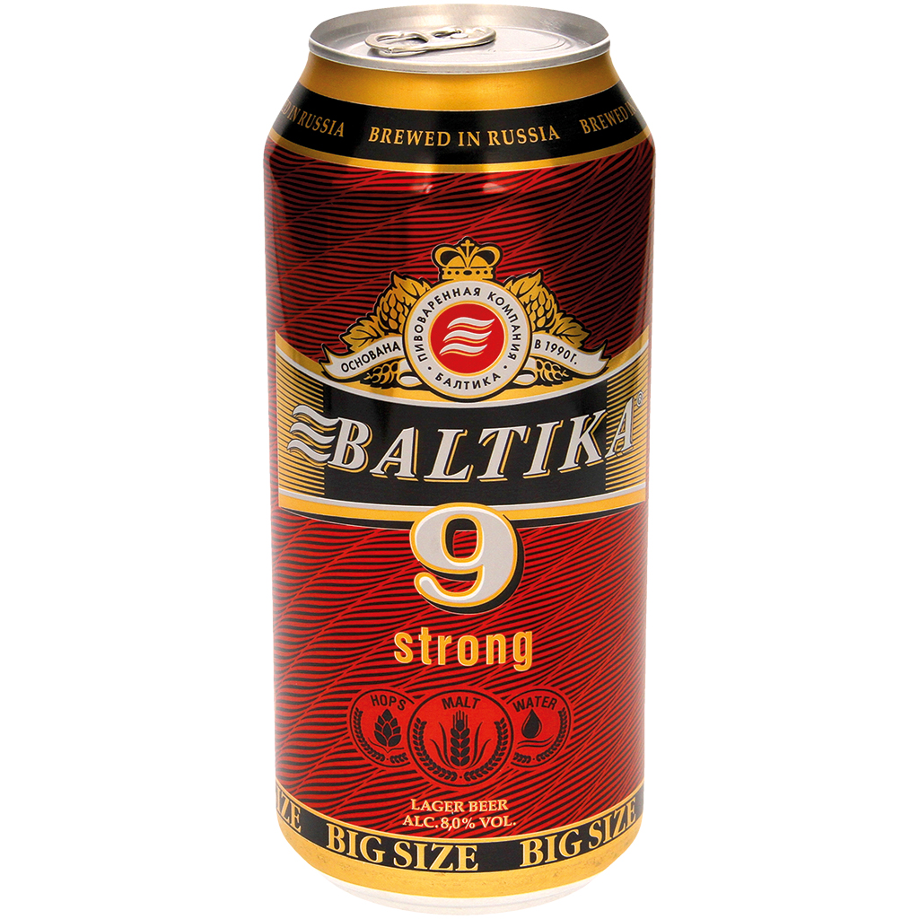 Пиво светлое "Балтика Крепкое" Nr.9, 8,0% алк.