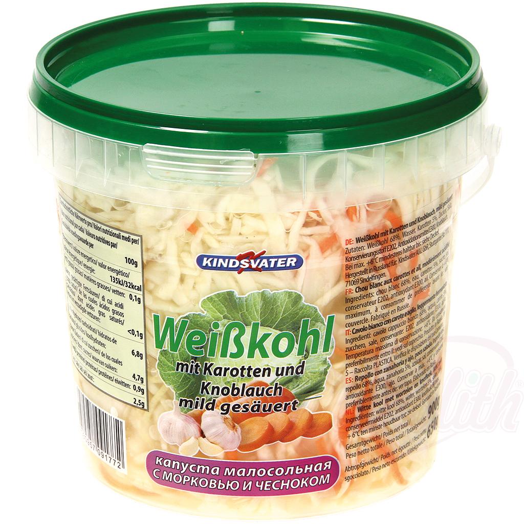 Witte kool met wortelen en knoflook, mild gezuurd