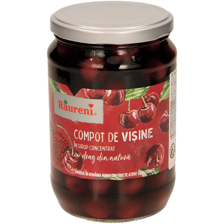 Zure kersen met pit, zwaar gesuikerd. Gepasteuriseerde