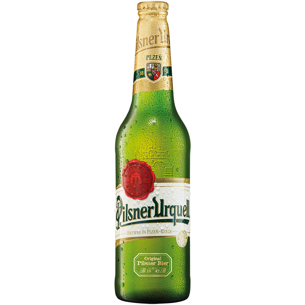 Bier "Pilsner Urquell" 4,4% vol. Plato 12%.