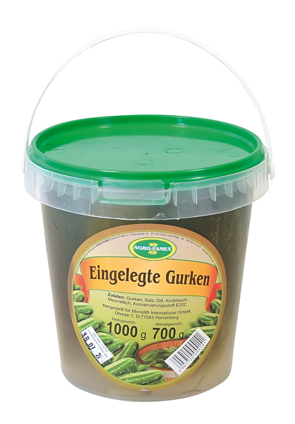 "Agro-Famex" - Ingelegde komkommers op Poolse wijze "Ogorki kwaszone" in emmer