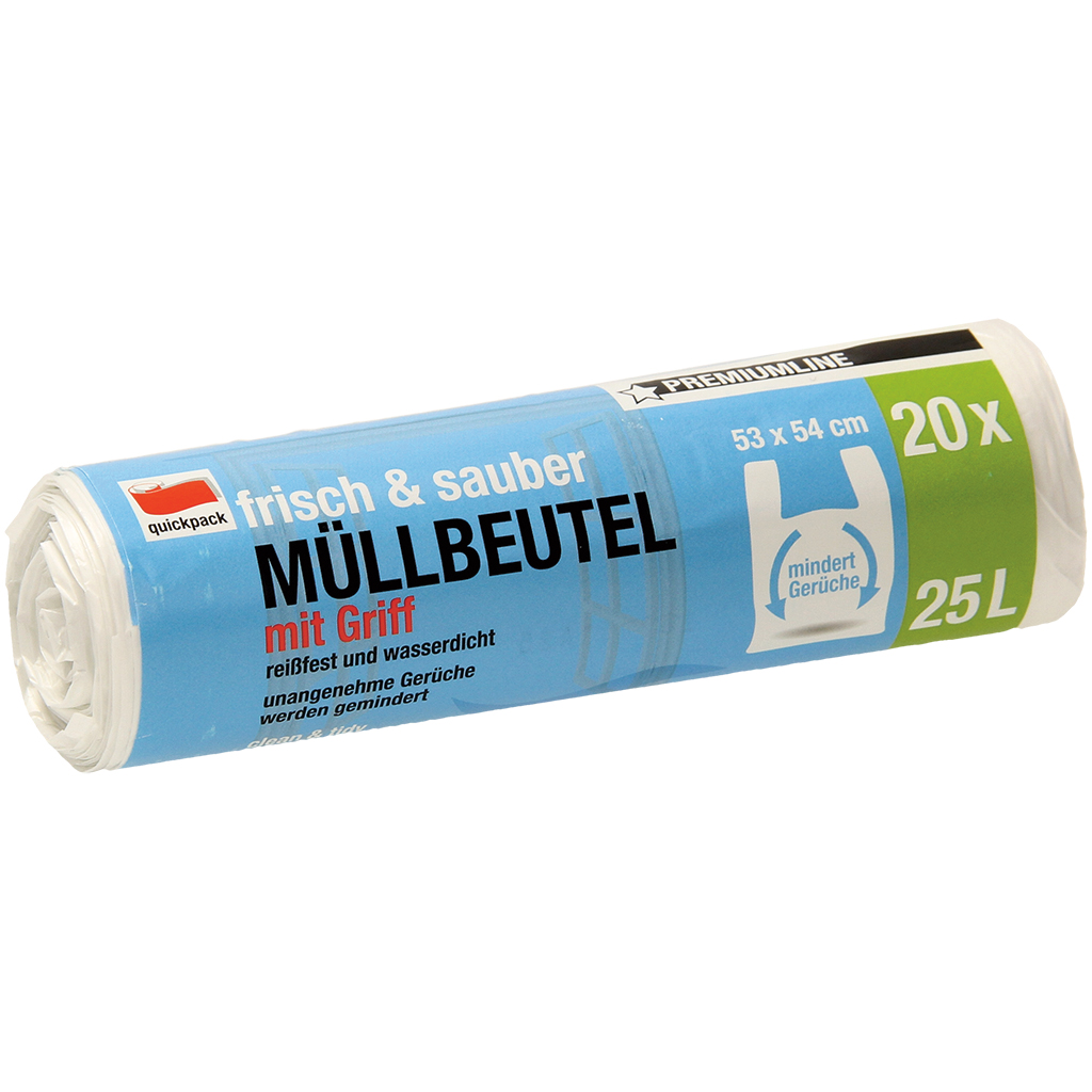 Мусорные пакеты с ручками, свежесть и чистота, 25 л, 20 шт,