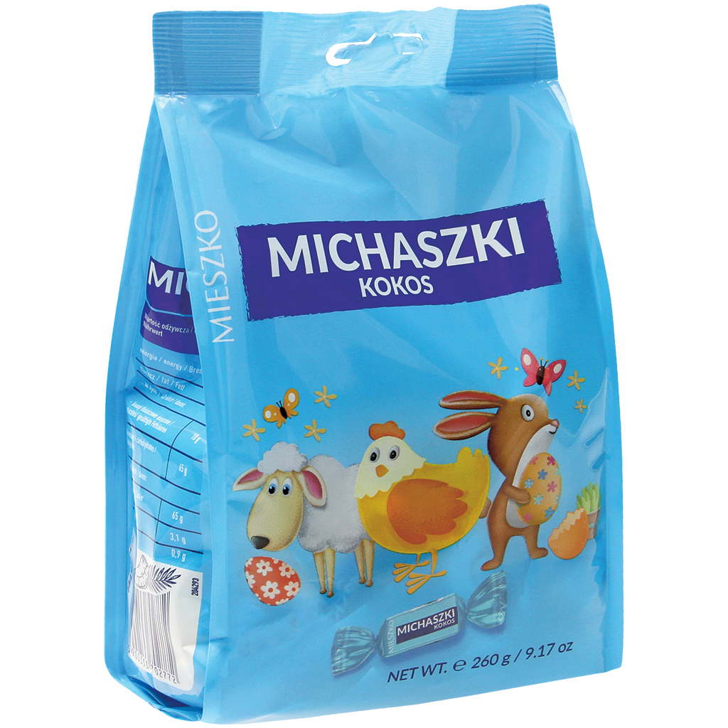 "MICHASZKI Kokos“ Ароматизированые кокосовые конфеты в какао
