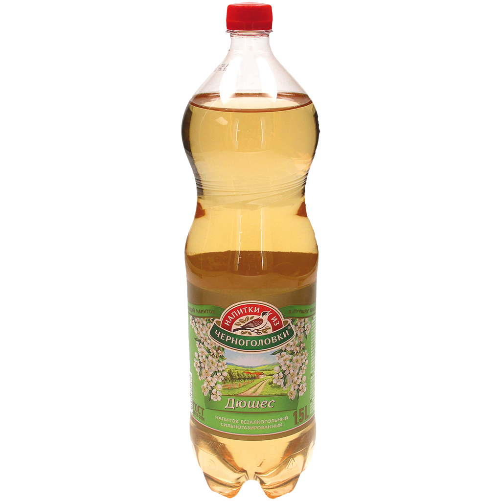 "DUSHES" Koolzuurhoudende frisdrank met perensmaak.