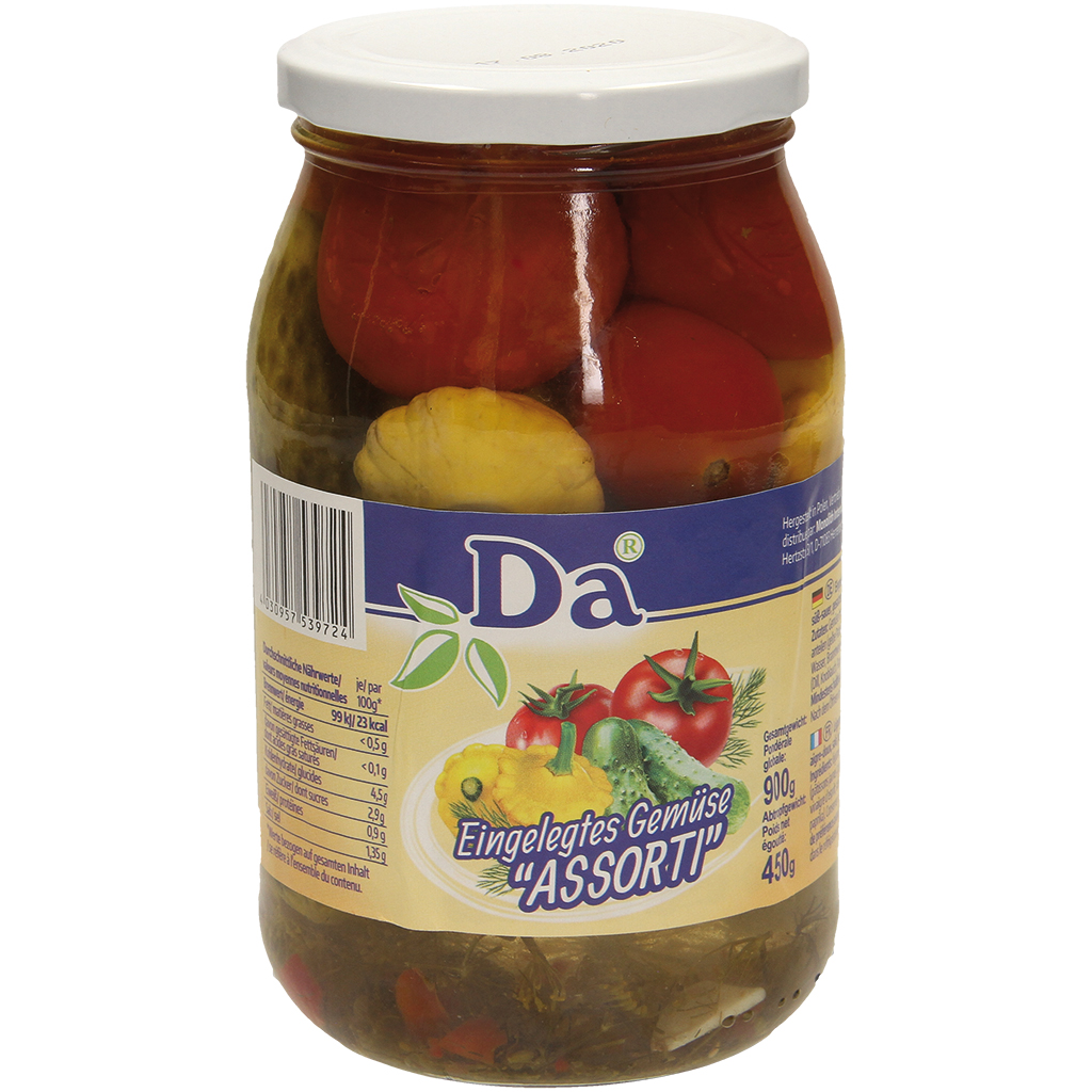 Ingemaakte groenten "ASSORTI", zoet-zuur, gezouten