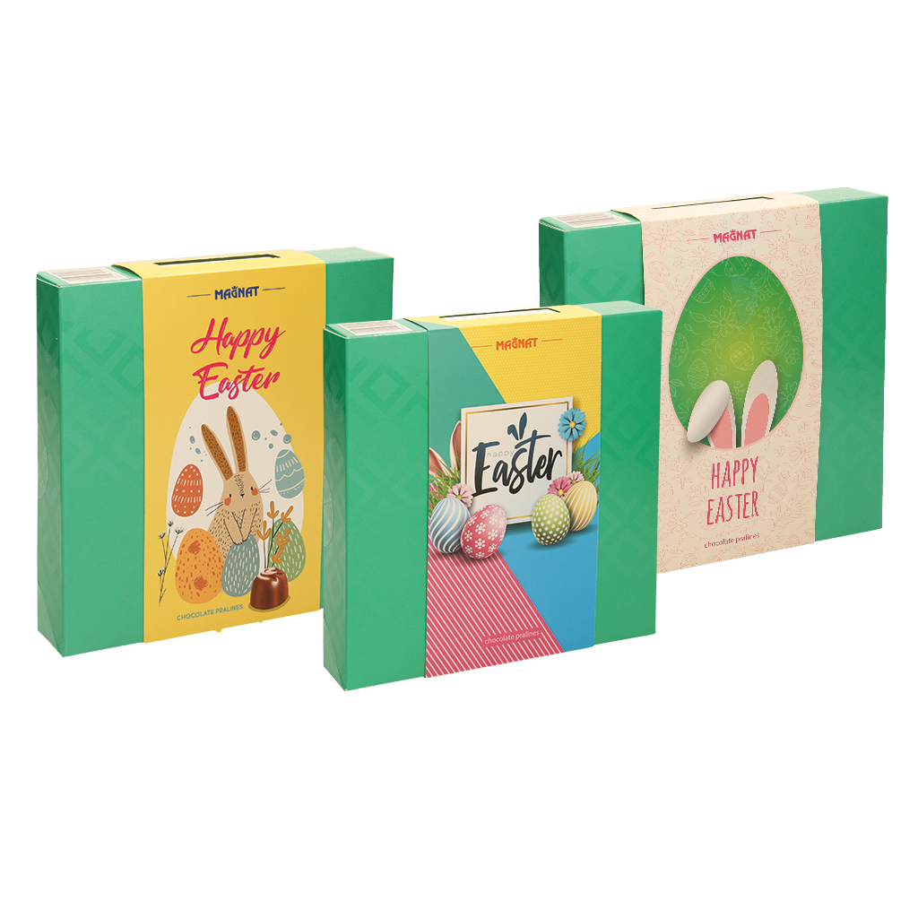 Choco en Nut pralines met 50% vulling met hazelnootsmaak