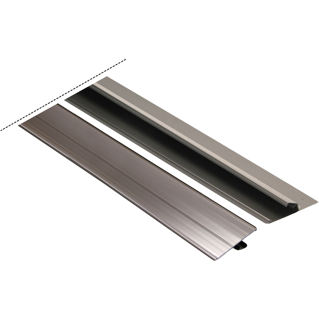 Ценникодержатель серо-алюминиевый с зажимом 1250x52mm