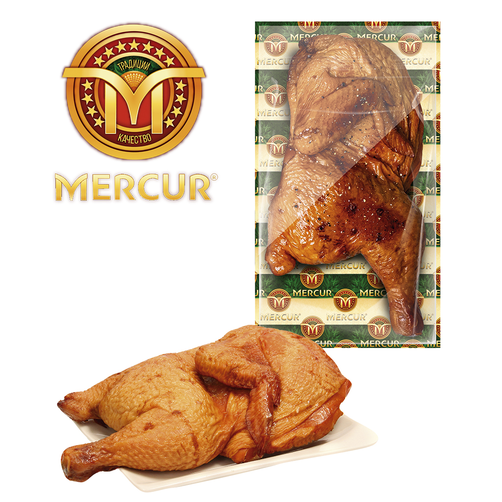 Половина курицы, вяленая и горячего копчения