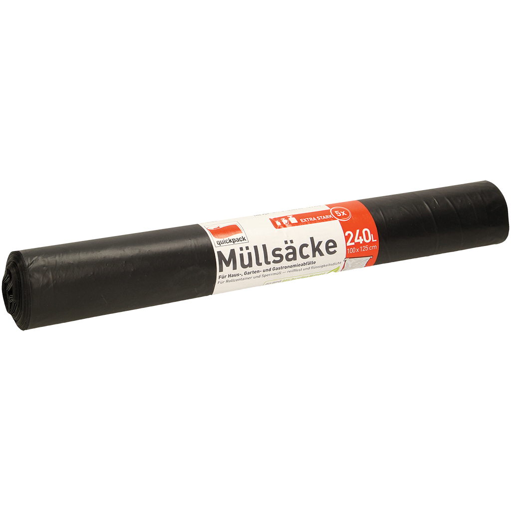 Vuilniszakken voor rolcontainers en grof vuil 240L, 5 stuks,