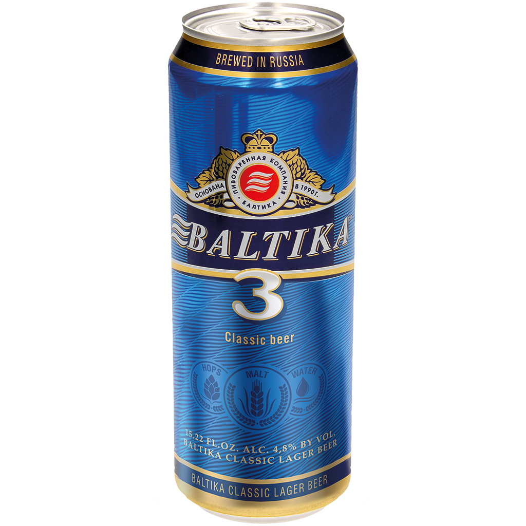 Lagerbier "Baltika Nr. 3", 4,8% vol.