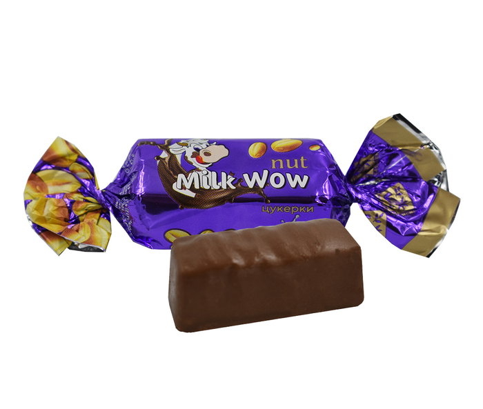 Milk Wow – Конфета с арахисом и вкусом молока в жировой глаз
