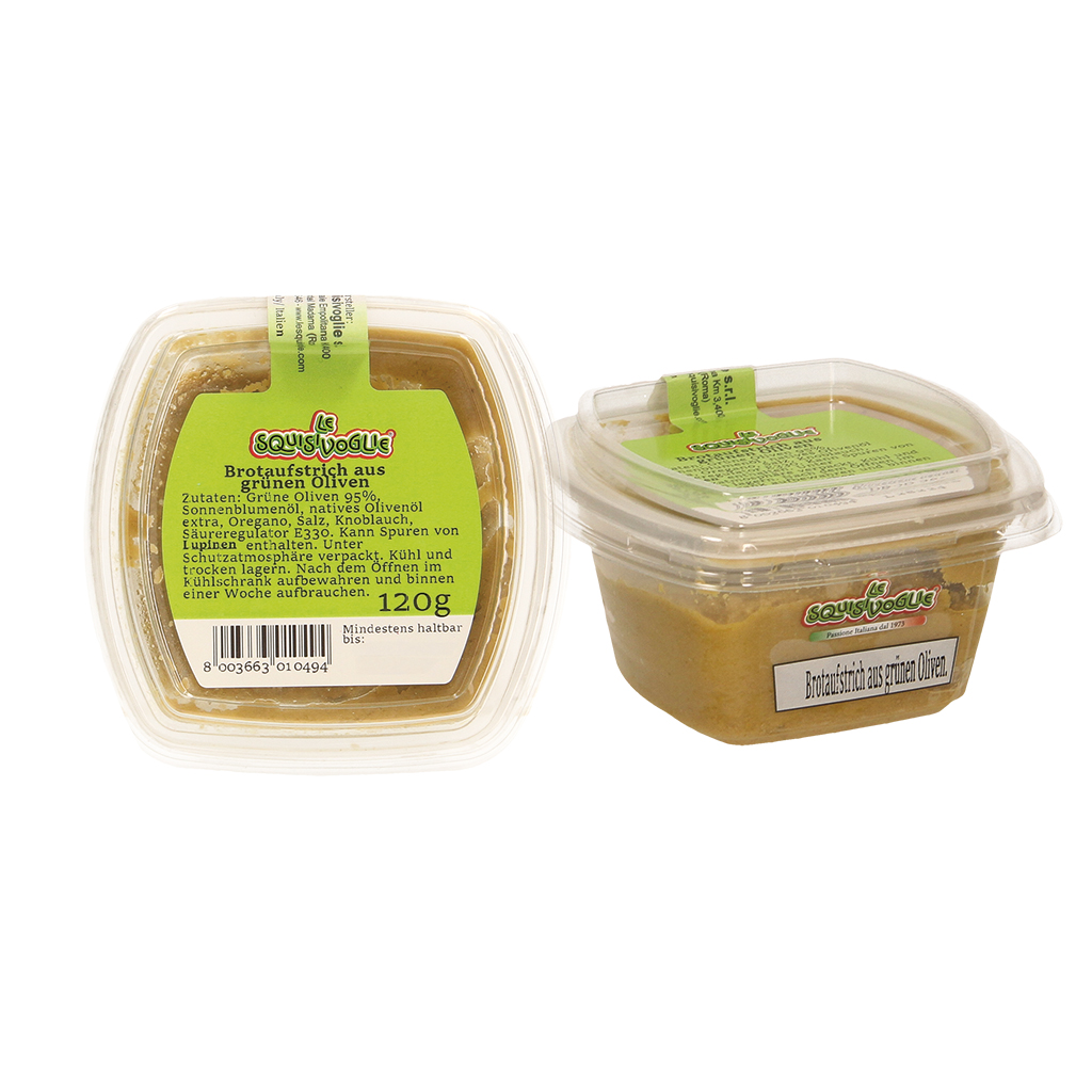 Broodbeleg van groene olijven