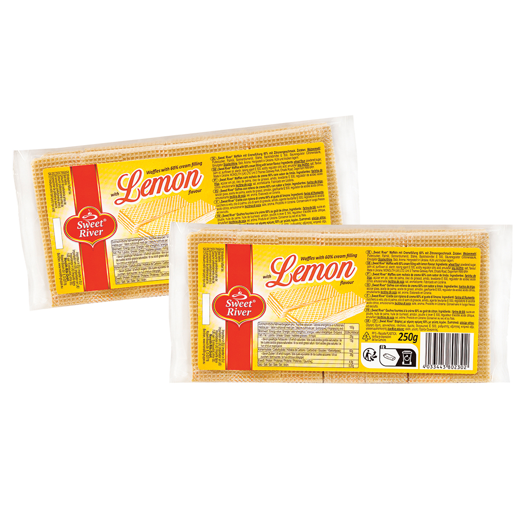 Wafels met crèmevulling met citroensmaak