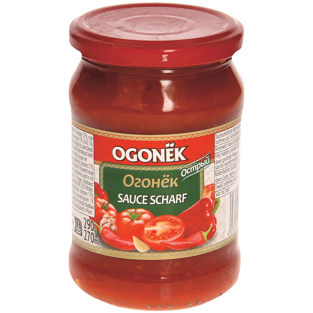 Tomaten-paprikasaus "Ogonek", heet