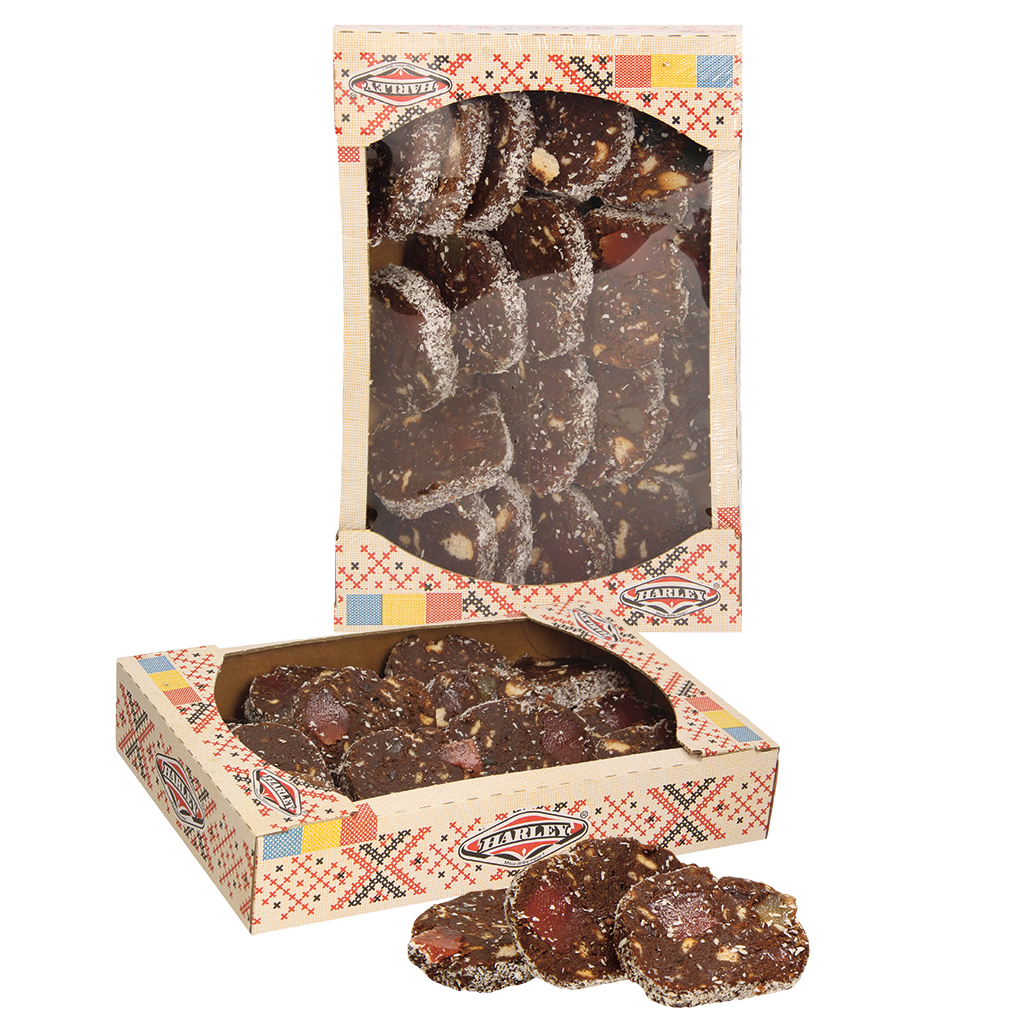 сладкое изделие со вкусом рома, с 36% печенья и 32% желе-кус