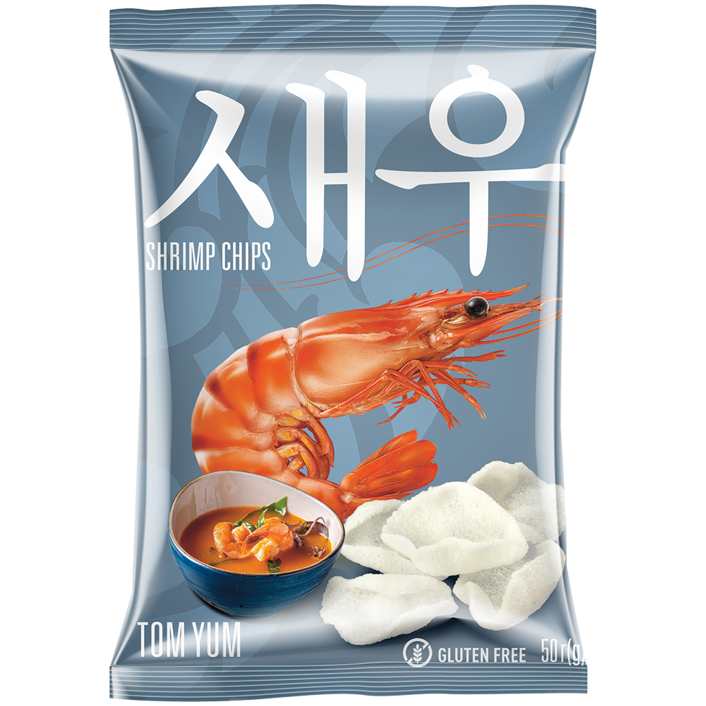 SHRIPS Chips van tapiocazetmeel 57% met garnalen 7,5%, met T