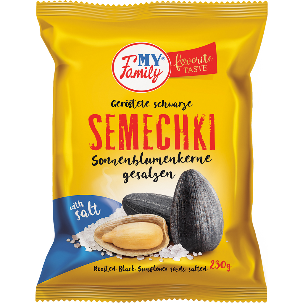 "MY FAMILY" Geroosterde zwarte zonnebloempitten met schil