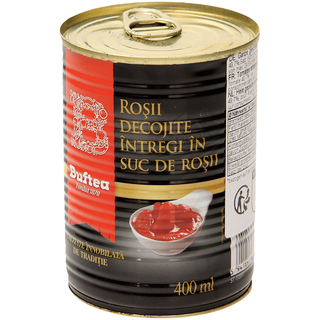 "Buftea-Rosii descojite intregi in suc de rosii" - Целые очи