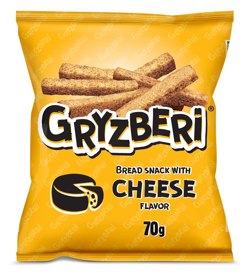GRYZBERI Snack van geroosterd tarwebrood met kaassmaak