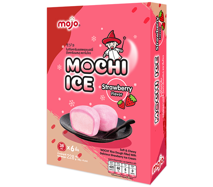 Mochi ijs met aardbei smaak