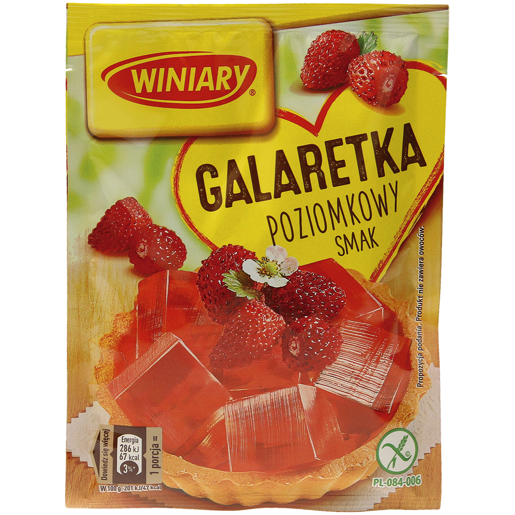 Poeder voor gelei dessert met bosaardbeismaak