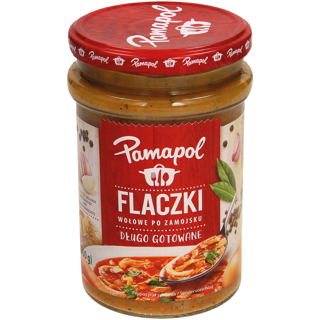 Runderpens in tomatensaus "Flaczki po zamojsku"
