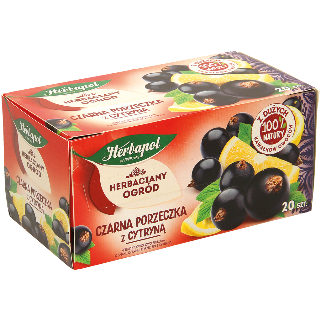 Aromatische vruchten thee met zwarte bessen en citroenschil