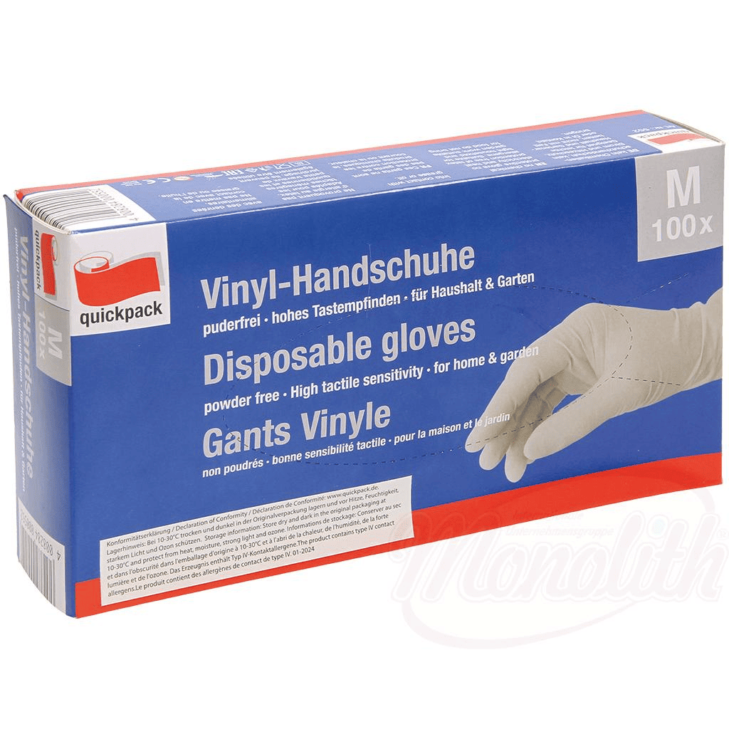 Vinyl handschoenen maat M, 100 stuks, extra dun